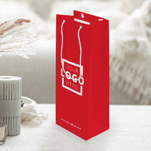 Custom Company Logo Business Promo Red Shopping Wine Gift Bag