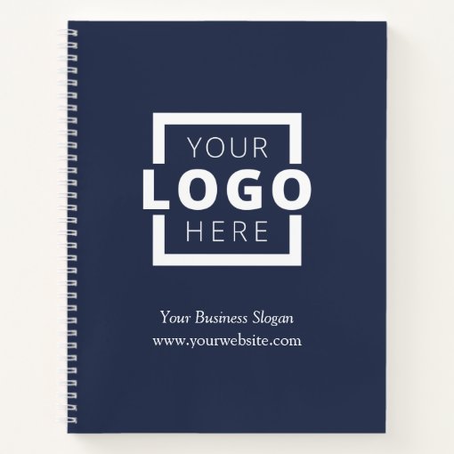 Custom Company Logo Business Promotional Blue Notebook | Zazzle