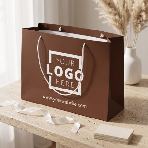 Custom Company Logo Business Promotional Brown Large Gift Bag