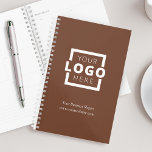 Custom Company Logo Business Promotional Brown Planner<br><div class="desc">Easily personalize this planner with your own company logo and business information. Bring branding customization to the next level by selecting a background color to match your brand color.</div>