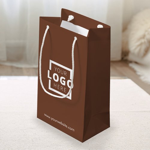 Custom Company Logo Business Promotional Brown Small Gift Bag