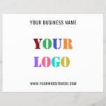 Custom Company Logo Business Promotional Flyer<br><div class="desc">Custom Colors and Fonts - Personalized Flyer with Your Company Logo and Text Promotional Business Flyers / Gift - Add Your Logo / Image or QR Code - Photo / and Text - Name / Information / More - Resize and move elements with Customization tool. Choose / add your favorite...</div>