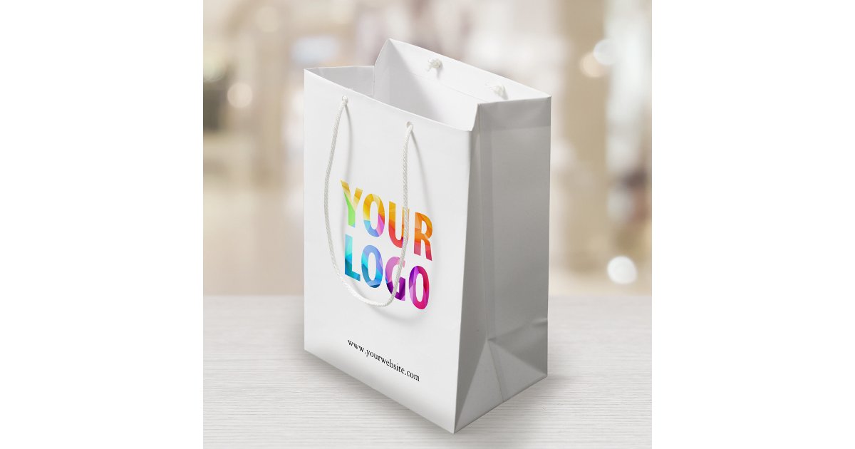 Custom Company Logo Business Promotional Gift Medium Gift Bag | Zazzle