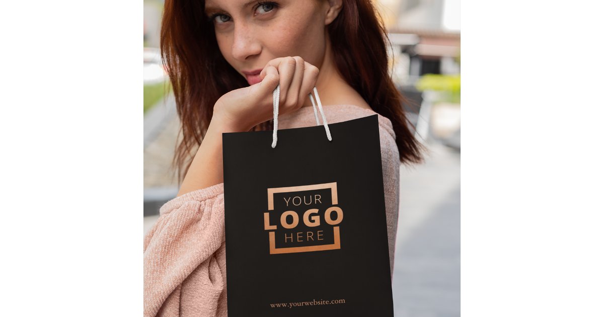 Custom Company Logo Business Promotional Gift Medium Gift Bag | Zazzle