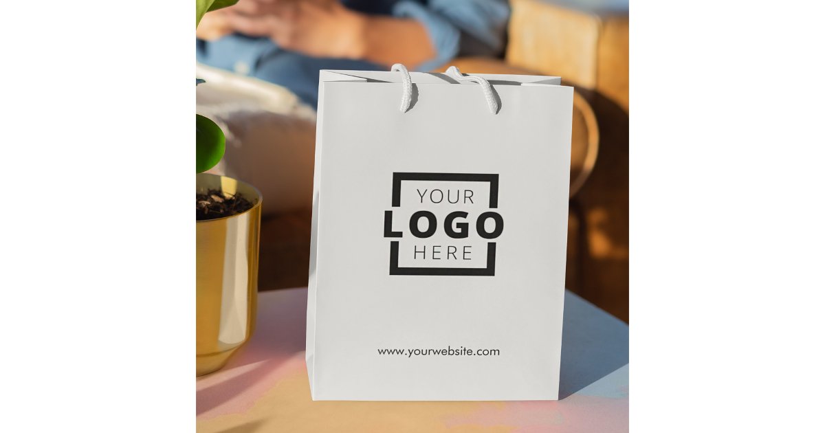 Custom Company Logo Business Promotional Gift Medium Gift Bag | Zazzle