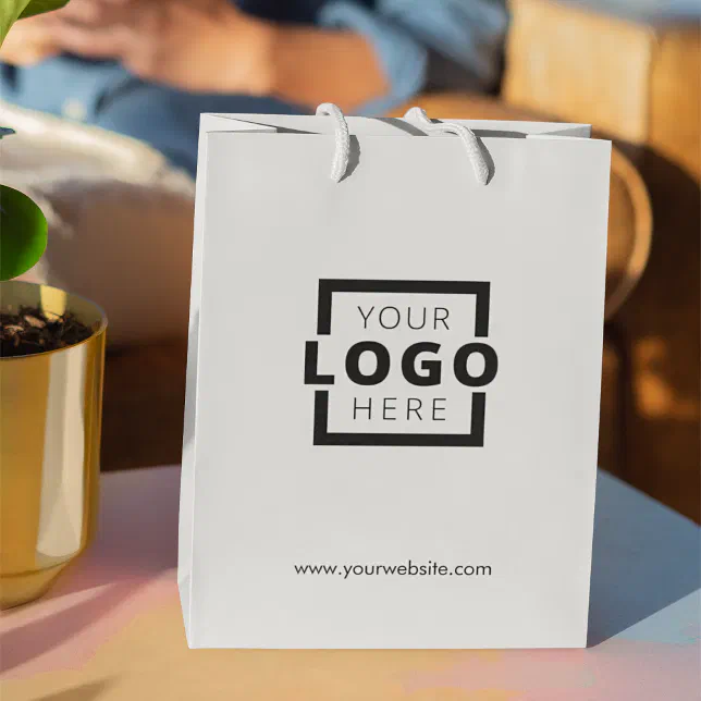 Custom Company Logo Business Promotional Gift Medium Gift Bag | Zazzle
