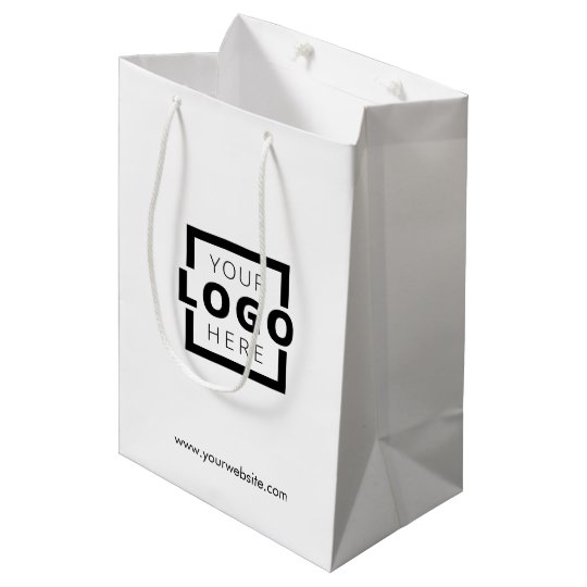 Custom Company Logo Business Promotional Gift Medium Gift Bag | Zazzle.com