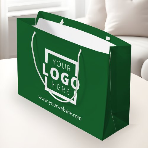 Custom Company Logo Business Promotional Green Large Gift Bag