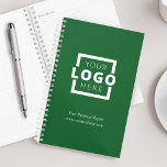 Custom Company Logo Business Promotional Green Planner<br><div class="desc">Easily personalize this planner with your own company logo and business information. Bring branding customization to the next level by selecting a background color to match your brand color.</div>