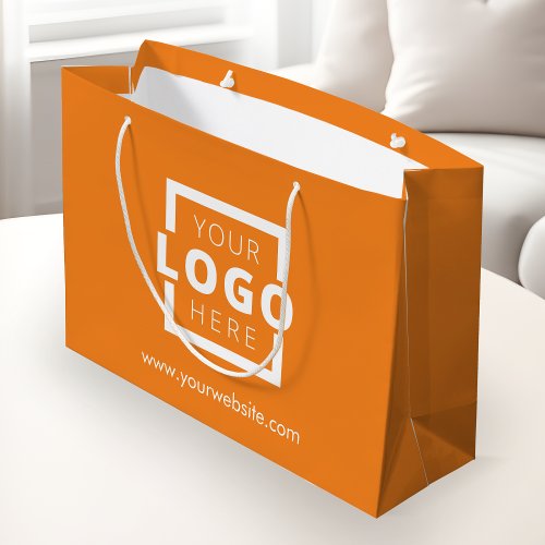 Custom Company Logo Business Promotional Orange Large Gift Bag