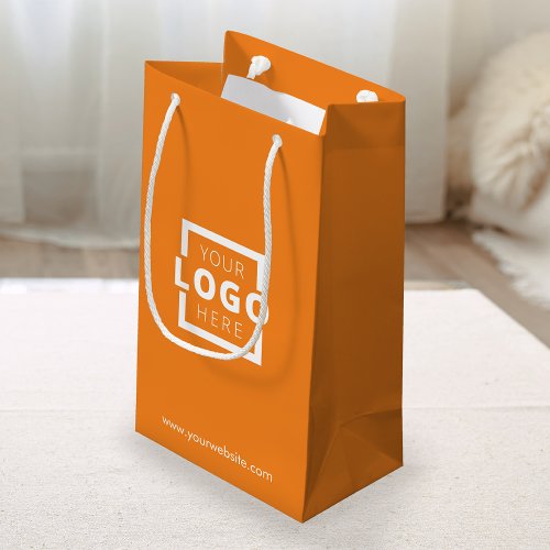 Custom Company Logo Business Promotional Orange Small Gift Bag