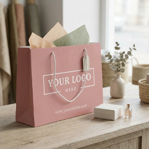 Custom Company Logo Business Promotional Pink Large Gift Bag