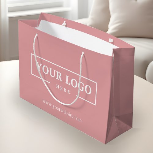 Custom Company Logo Business Promotional Pink Large Gift Bag