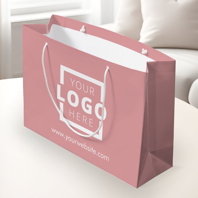 Custom Company Logo Business Promotional Pink Large Gift Bag (Creator Uploaded)