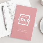 Custom Company Logo Business Promotional Pink Planner<br><div class="desc">Easily personalize this planner with your own company logo and business information. Bring branding customization to the next level by selecting a background color to match your brand color.</div>