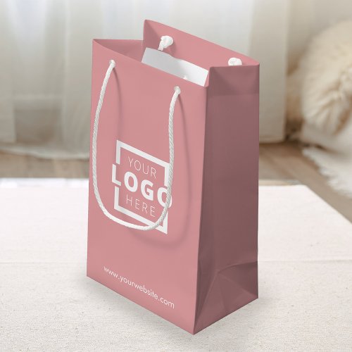 Custom Company Logo Business Promotional Pink Small Gift Bag