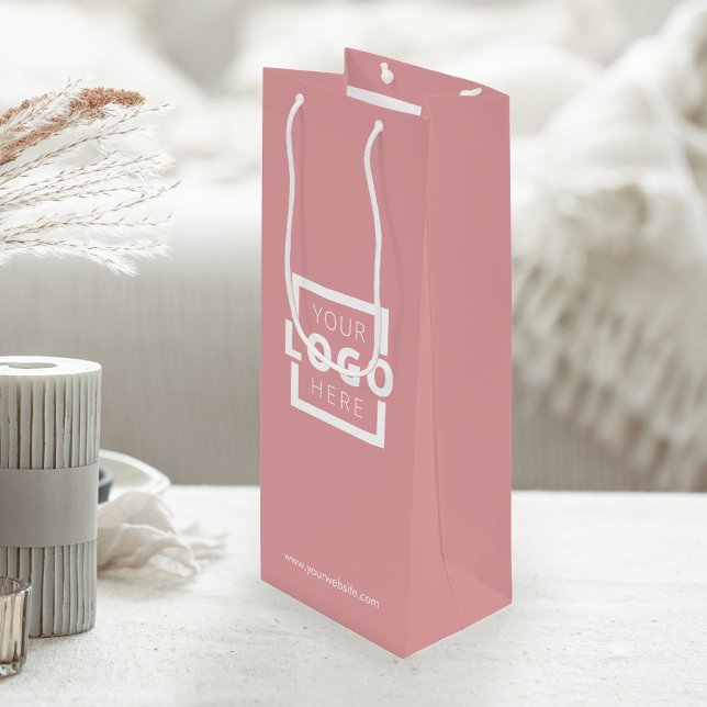 Custom Company Logo Business Promotional Pink Wine Gift Bag (Creator Uploaded)
