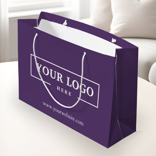 Custom Company Logo Business Promotional Purple Large Gift Bag (Creator Uploaded)
