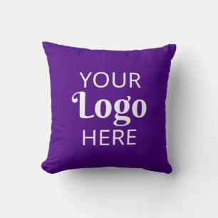 Custom Company Logo Business Promotional Purple Throw Pillow