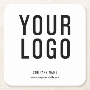 Custom Company Logo Business Square Paper Coaster