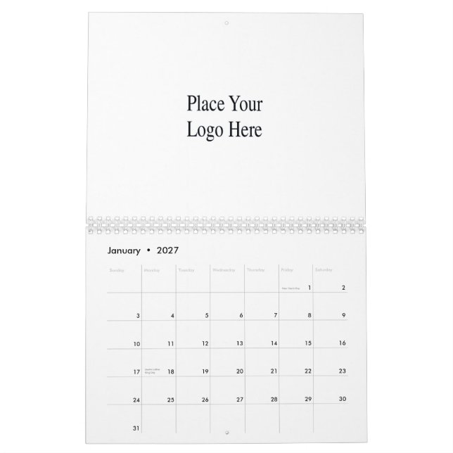 Custom Company Logo Calendar (Jan 2027)