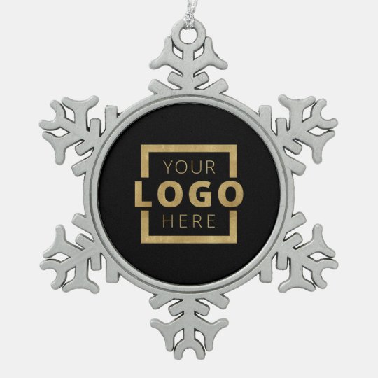 Custom Company Logo Christmas Elegant Party Snowflake Pewter Christmas Ornament