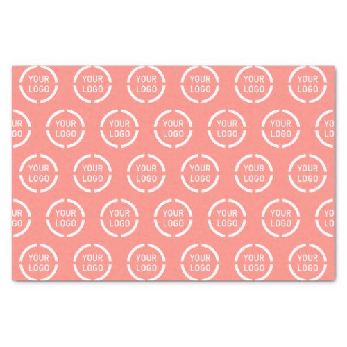 Custom company logo coral branded tissue paper