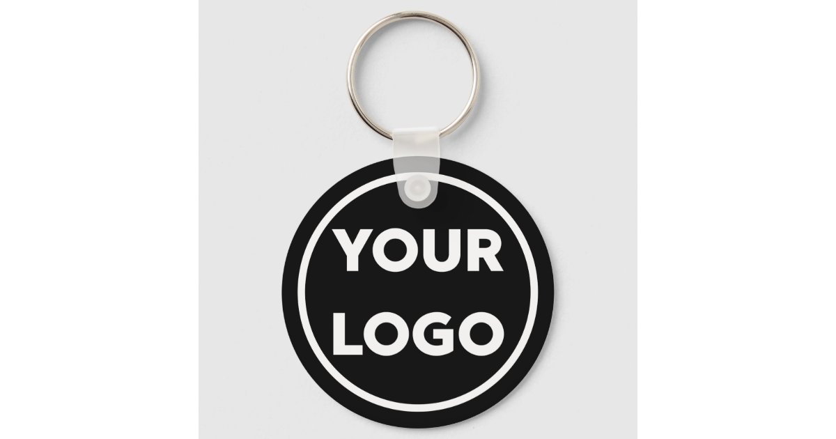 Custom Company Logo Corporate Swag Black Keychain