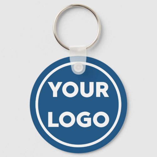 Custom Company Logo Corporate Swag Blue Keychain