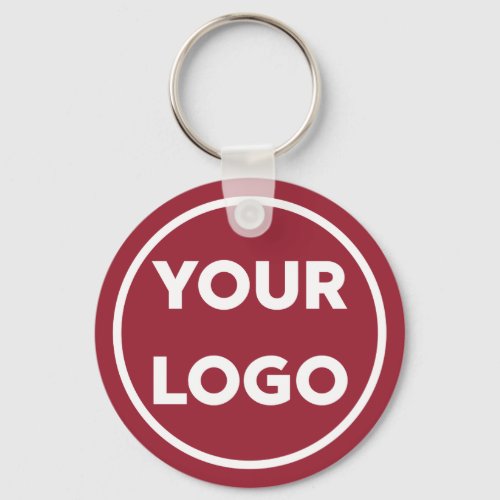 Custom Company Logo Corporate Swag Burgundy Red Keychain