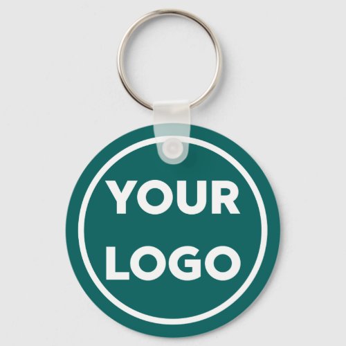 Custom Company Logo Corporate Swag Teal Keychain