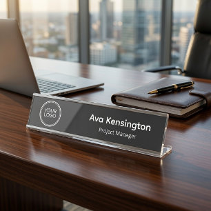 Custom Company Logo Desk Name Plate Personalized