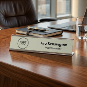 Custom Company Logo Desk Name Plate Personalized