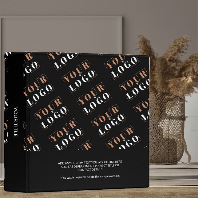 Custom Company Logo Diagonal Tiled Repeat Pattern 3 Ring Binder (Logo Branded Ring Binders by Busy Business Bee)
