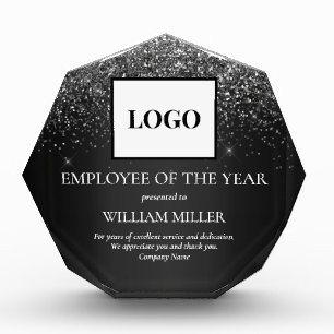 Custom Company Logo Employee Appreciation Black Acrylic Award