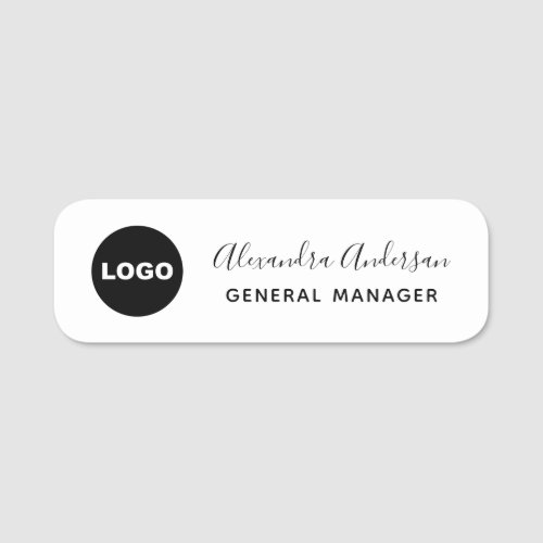 Custom Company Logo Employee Job Title Modern Name Tag