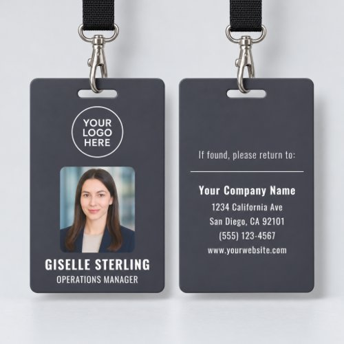 Custom Company Logo Employee Photo ID Badge