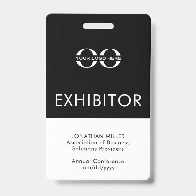 Custom Company Logo Exhibitor Badge (Front)
