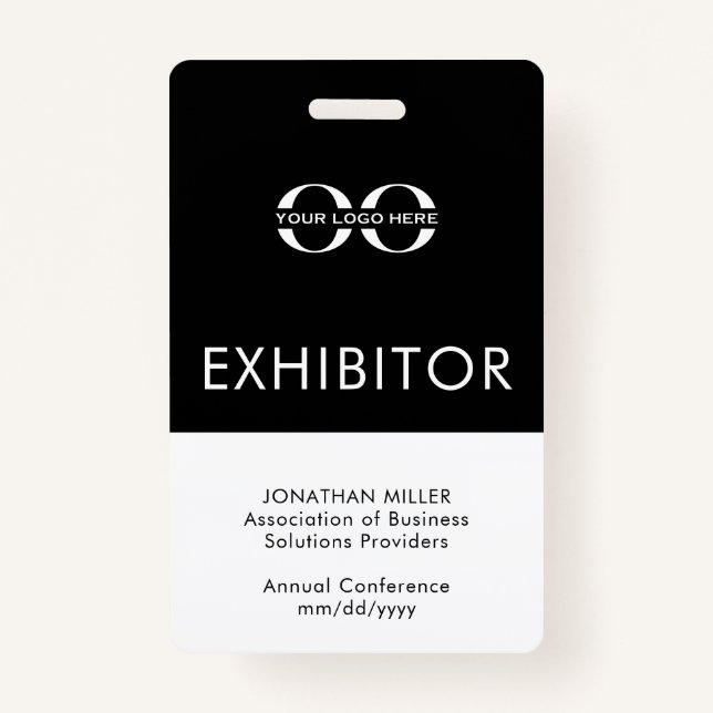 Custom Company Logo Exhibitor Badge (Front)