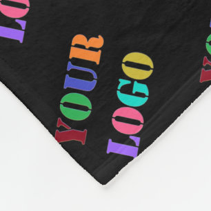 Custom Company Logo Fleece Blanket - Choose Color
