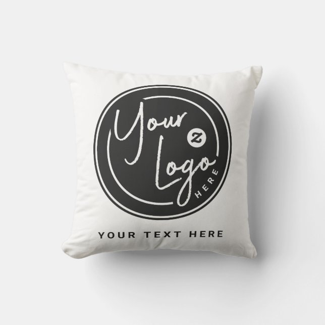 Custom Company Logo Gift Throw Pillow (Front)