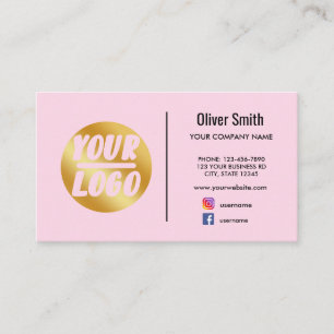 custom company logo gold Black pink or any color Business Card