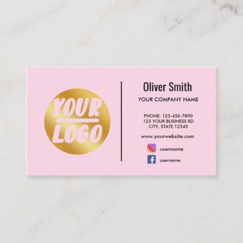 custom company logo gold Black pink or any color  Business Card