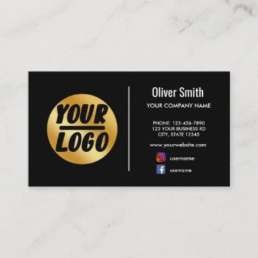 custom company logo gold Black Retro or any color Business Card
