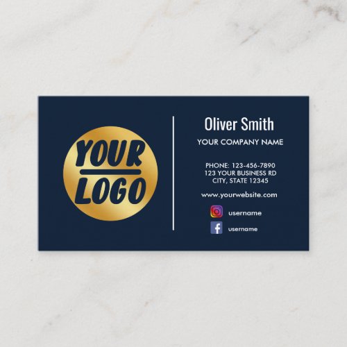 custom company logo gold blue Retro or any color  Business Card