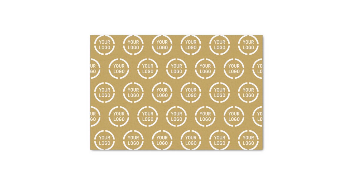 Custom company logo gold branded tissue paper Zazzle