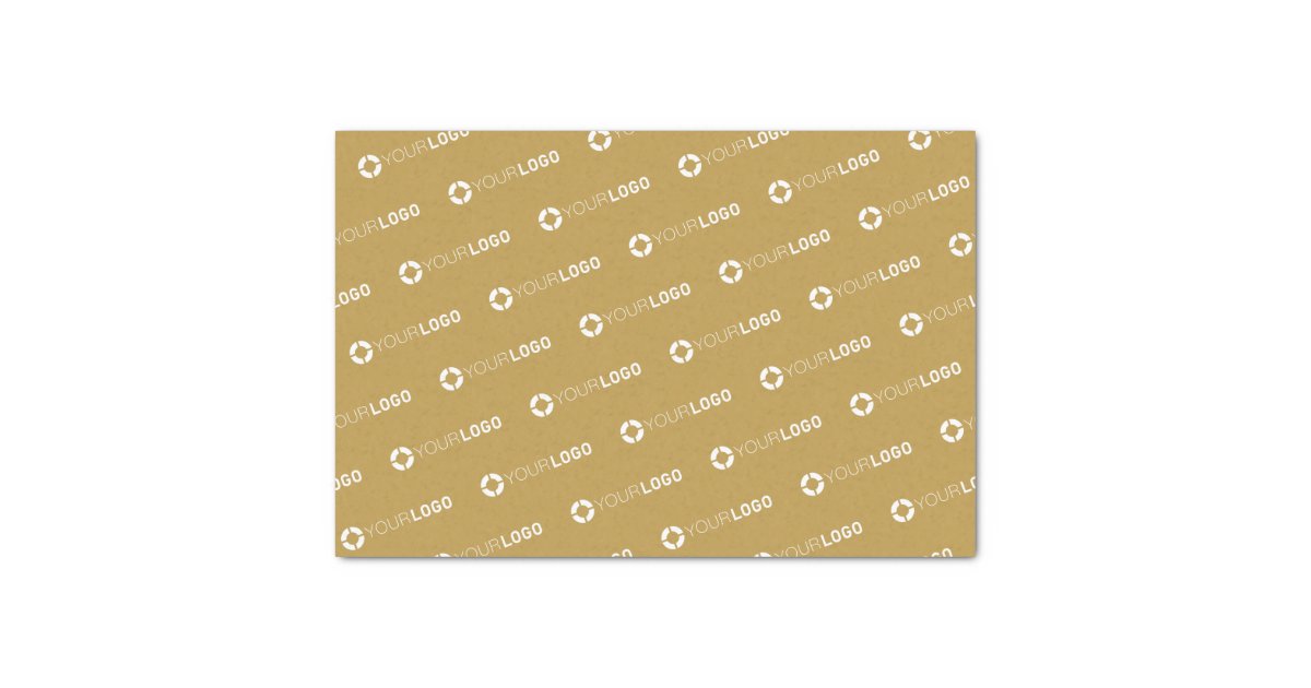 Custom company logo gold branded tissue paper Zazzle
