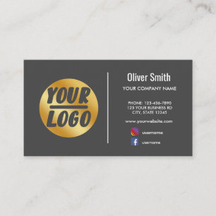 custom company logo gold Dark gray or any color Business Card