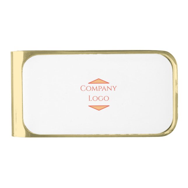 Custom Company Logo  Gold Finish Money Clip (Front)