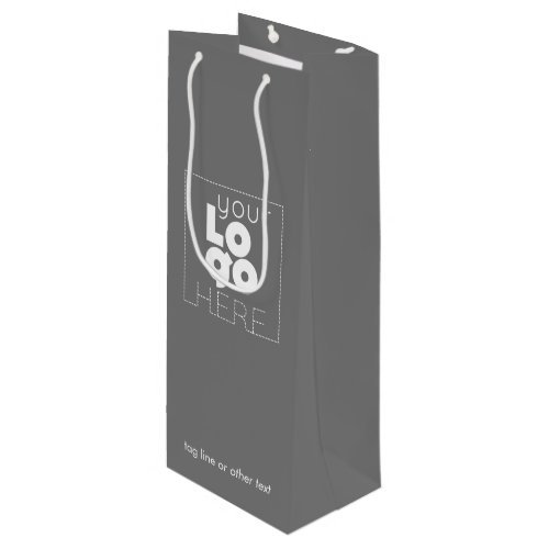 Custom Company Logo Grey Paper Wine Bag No Minimum